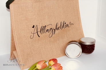 Jute Shopper maxi | Alltagsheldin + Initiale + Name