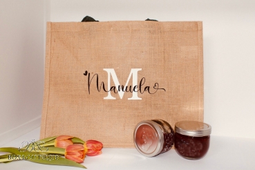 Jute Shopper maxi | Alltagsheldin + Initiale + Name