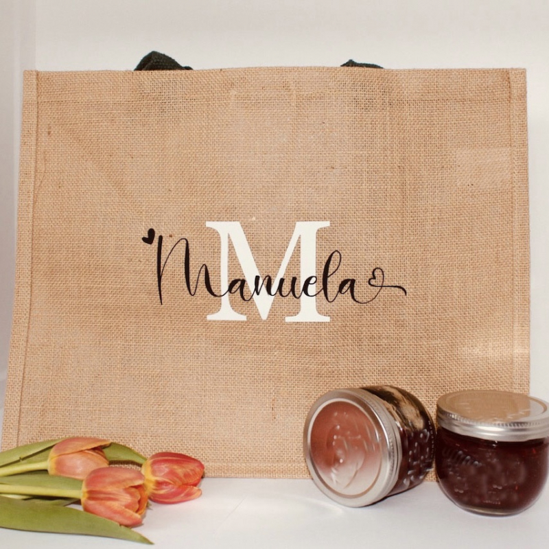 Jute Shopper maxi | Initiale + Name