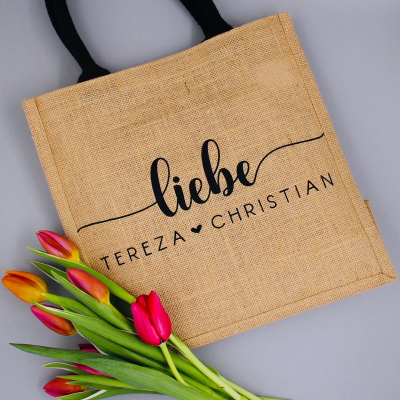 Jute Shopper midi | Liebe + Namen