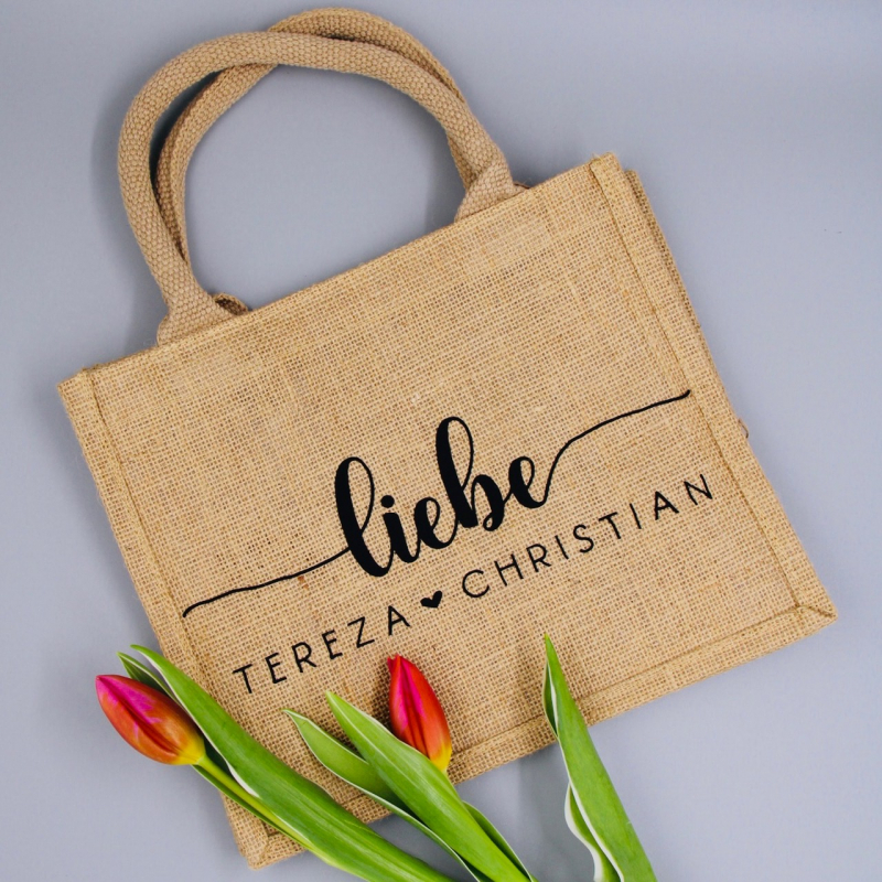 Jute Shopper mini | Liebe + Namen